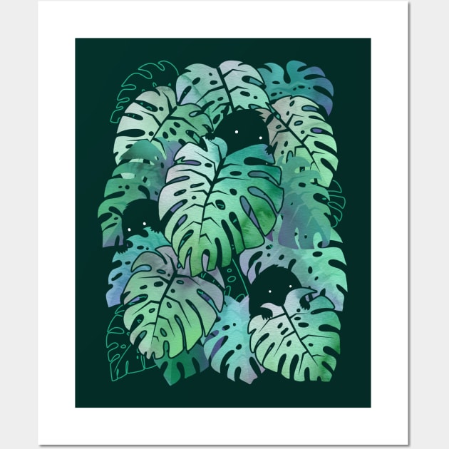 Monstera Monsters Wall Art by littleclyde